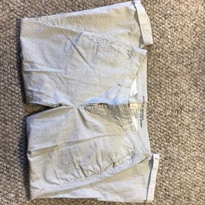 So cute Gap Girlfriend Khaki blue and white striped pants!